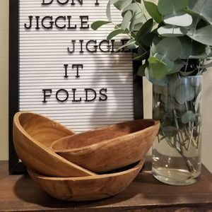 Set of 3 Kalmar Vintage Teakwood Bowls